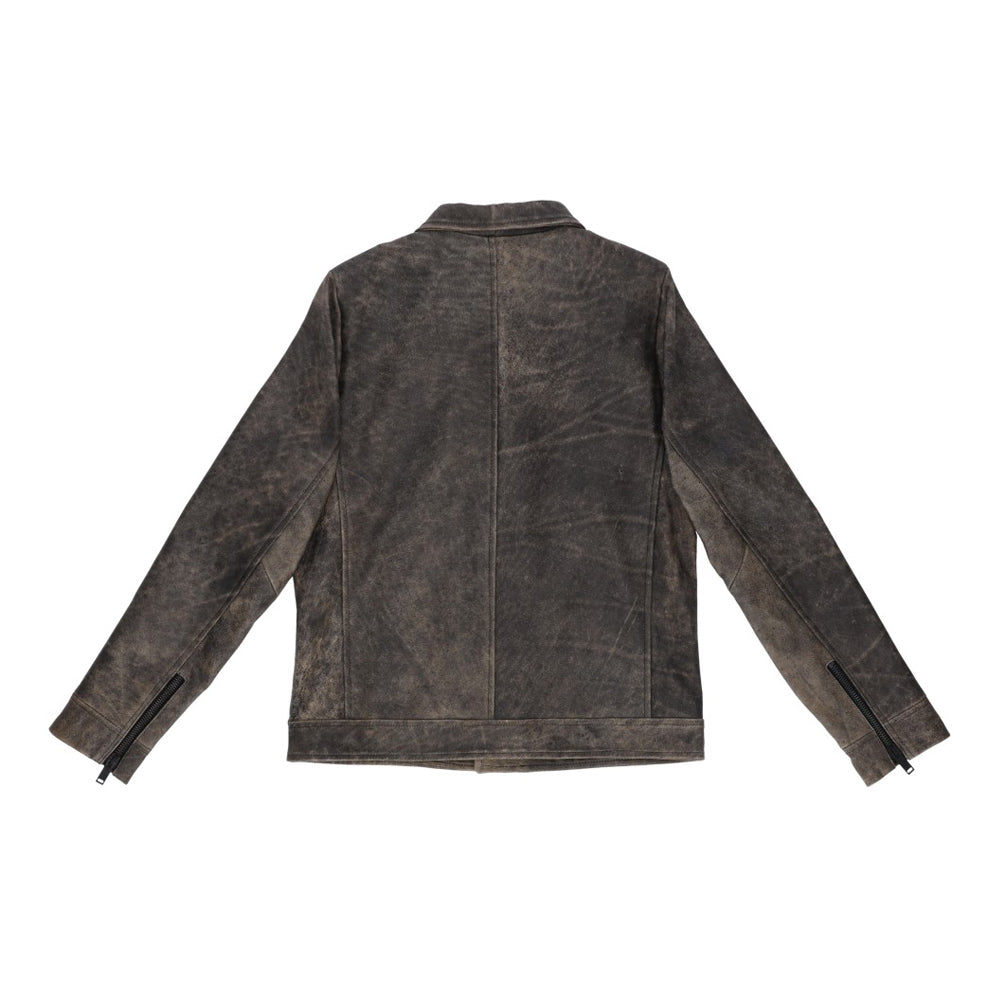 WORN OUT BIKER JACKET / camel