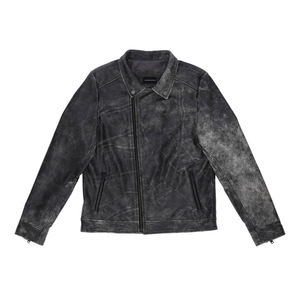 WORN OUT BIKER JACKET / black