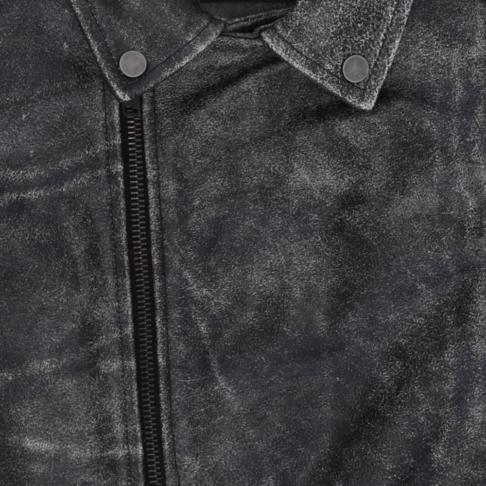 WORN OUT BIKER JACKET / black