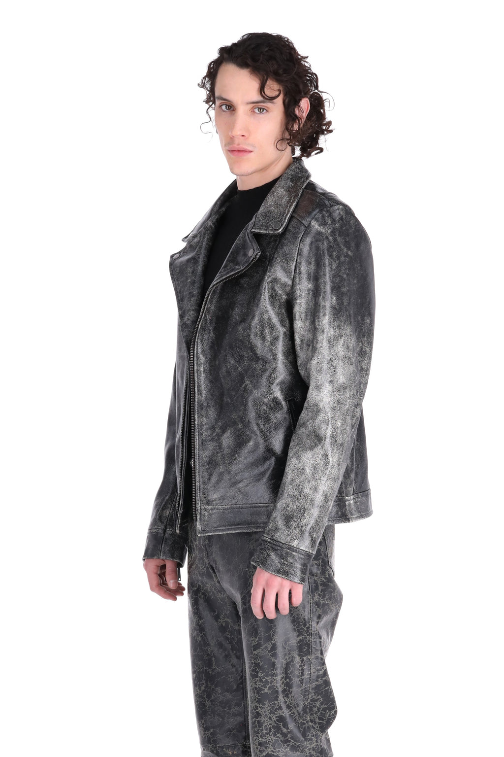 WORN OUT BIKER JACKET / black