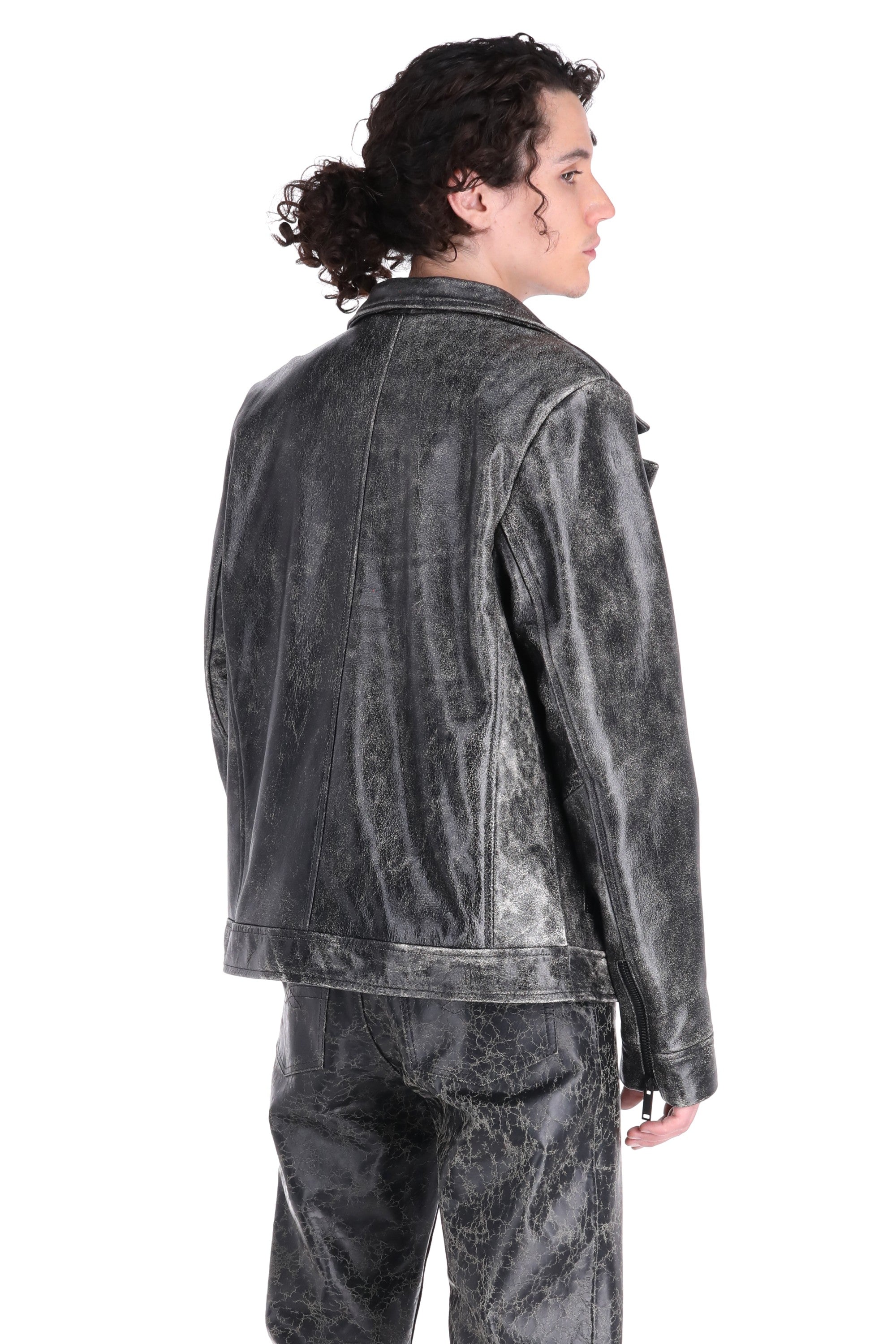 WORN OUT BIKER JACKET / black