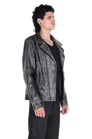 WORN OUT BIKER JACKET / black