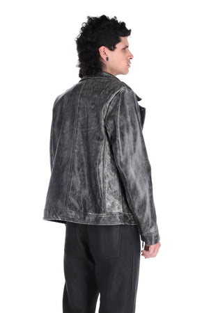 WORN OUT BIKER JACKET / black