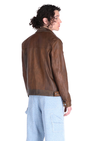 TRUCKER JACKET / tabaco