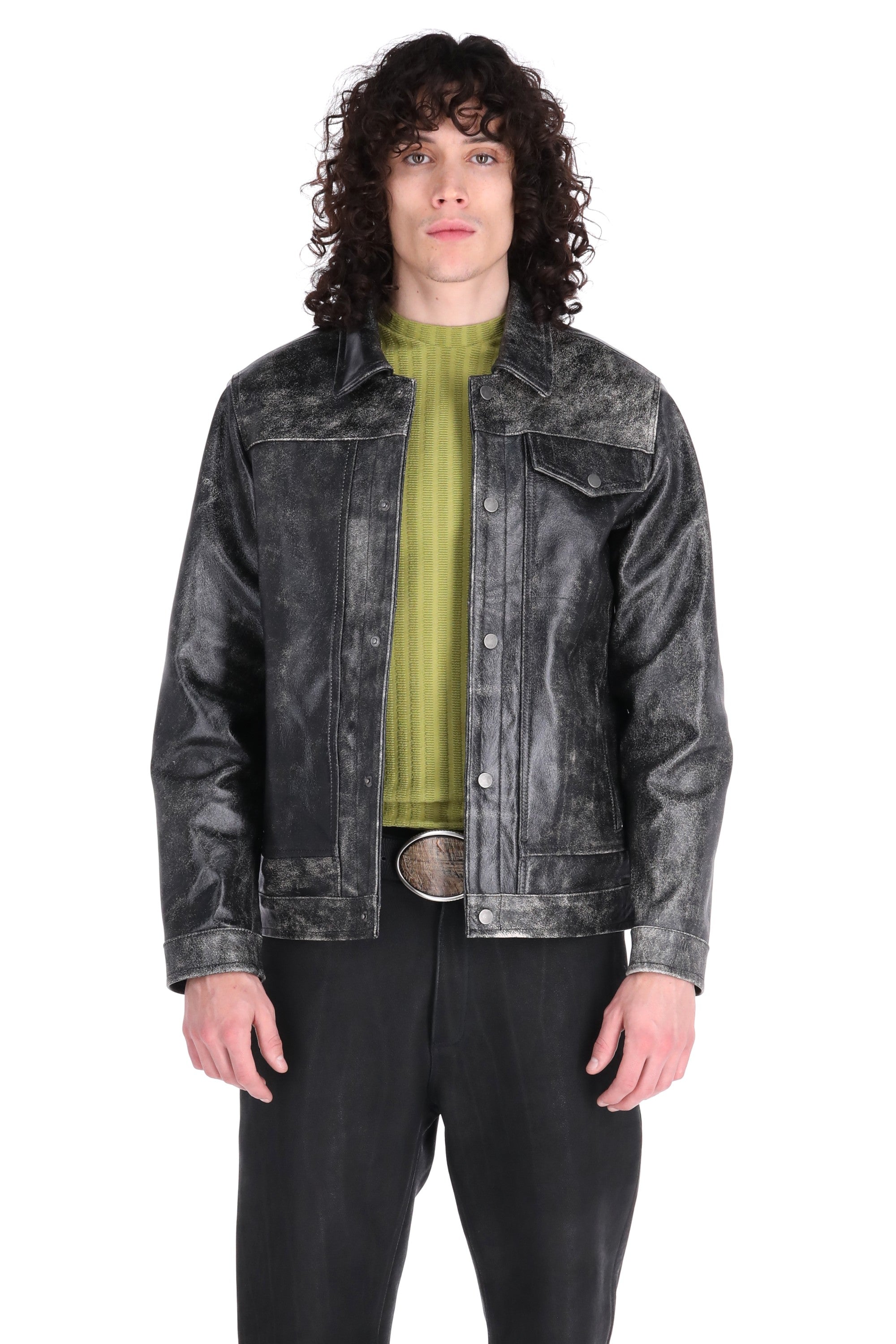 WORN OUT TRUCKER JACKET /  black