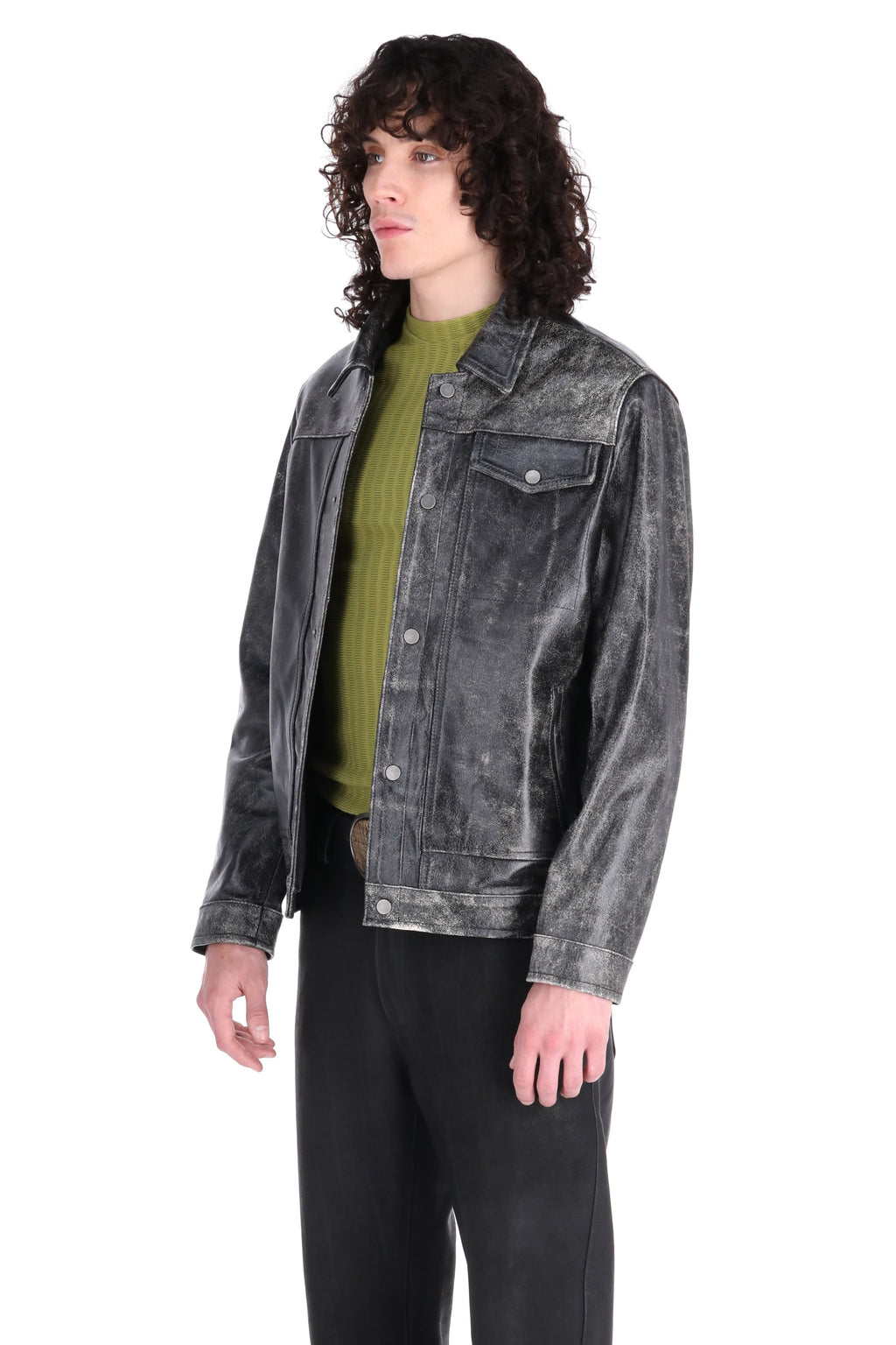WORN OUT TRUCKER JACKET /  black