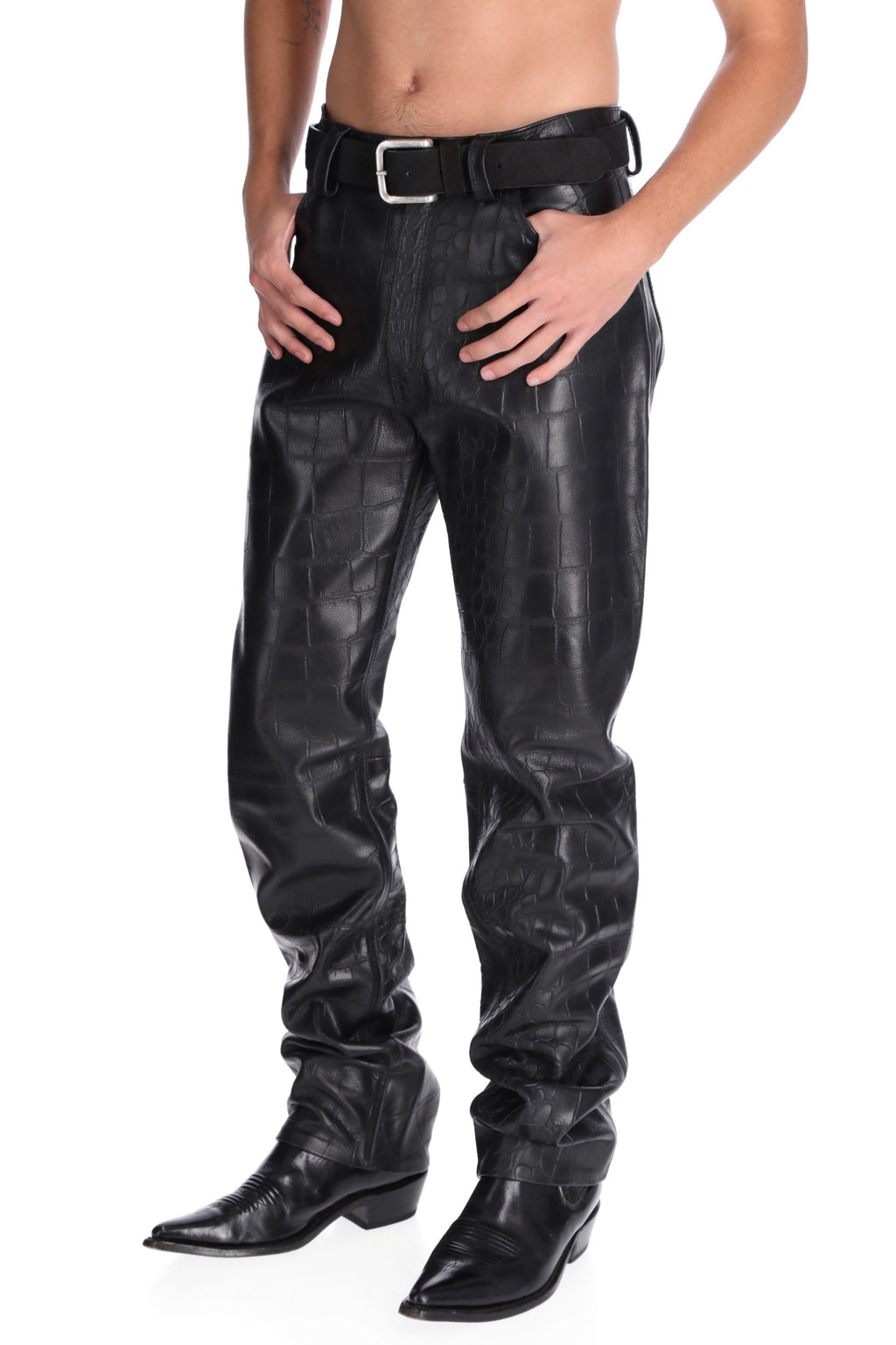 PANTALON DE PIEL // croco